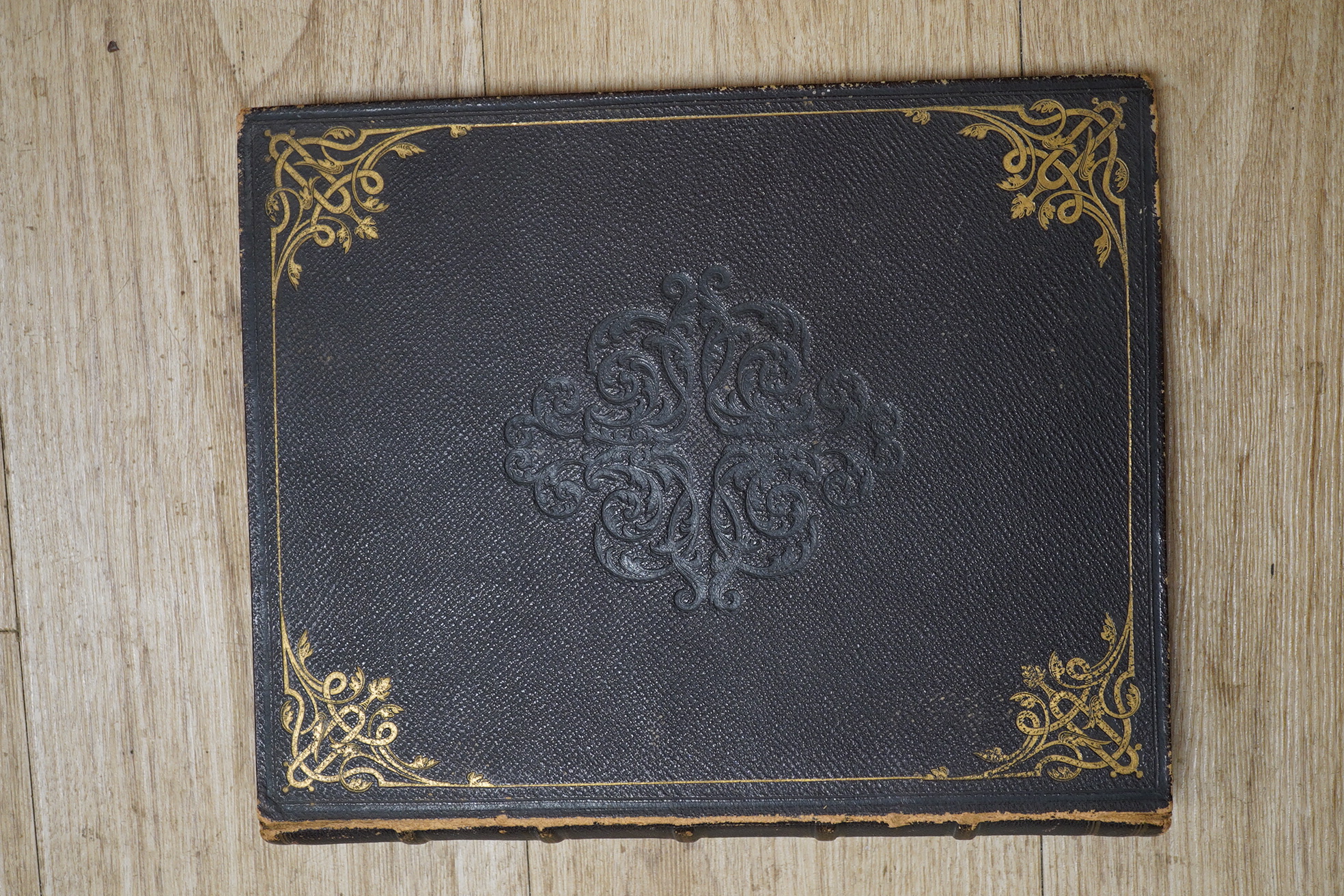 Two late 19th century black and white photograph albums to include Jerusalem views and some military examples. Condition - fair